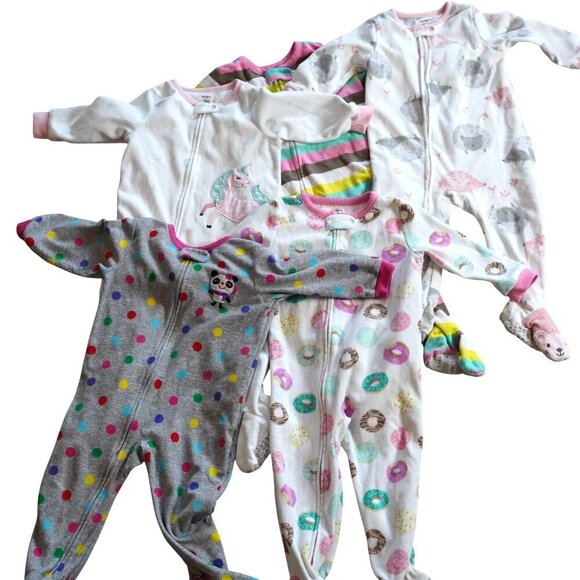 Carters Fleece Sleep & Play Footie Pajamas Set Of 5‎ Bundle 18M - Picture 1 of 8